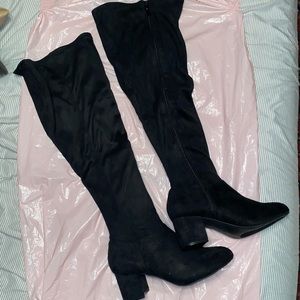 Black Torrid thigh high suede boots